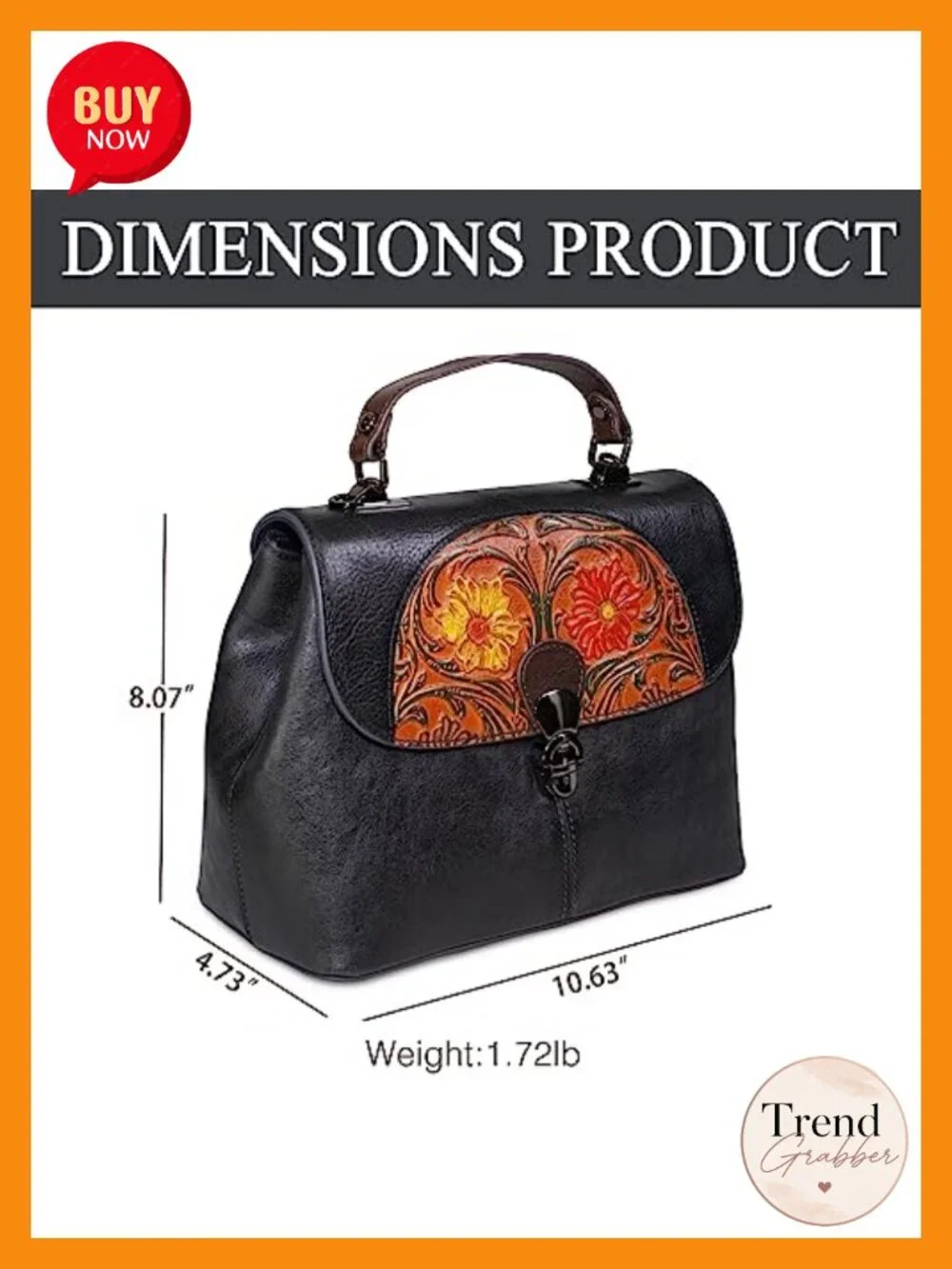 Genuine Leather Satchel Handbag Handmade Embossed Vintage Crossbody Purse Top